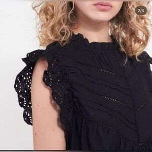 ADIVA Black Ruffle Sleeve Blouse